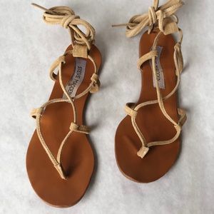 Steve Madden taupe suede lace up sandals